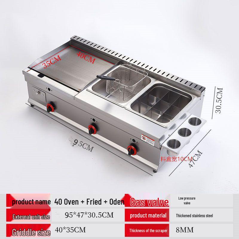 Commercial Gas Stove & Fryer Multi-Functional Teppanyaki Machine