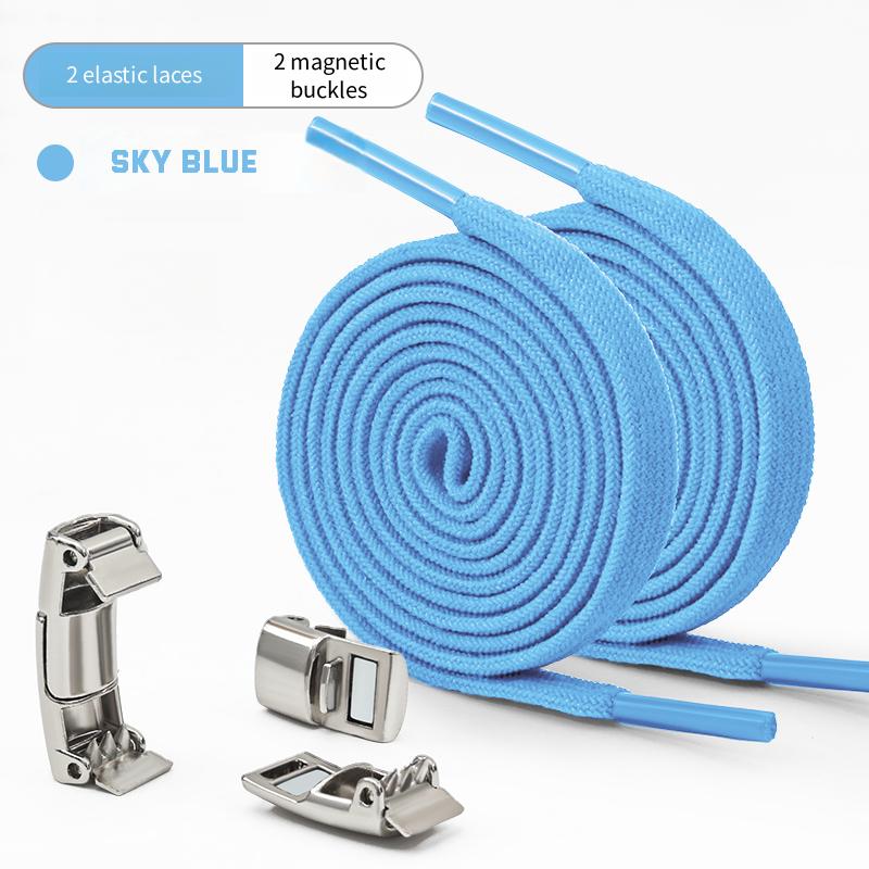 NO.8 Elastic Laces Sneakers Magnetic Lock Shoe Laces Without Ties Kids Adult 8MM Widened Flat No Tie Shoelaces for Shoes Accessories