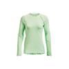 Круглый вырез тренировочная футболка с длинным рукавом женские топы пена-зеленый 1365781-335