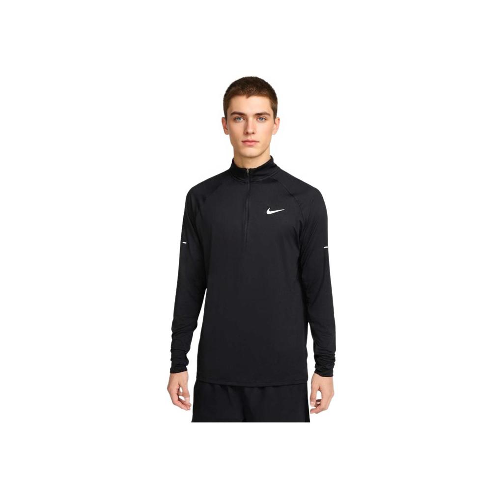 Nike Мужская дышащая футболка-лонгслив Stride HZ Midlayer с воротником-стойкой Черная HV2181-010