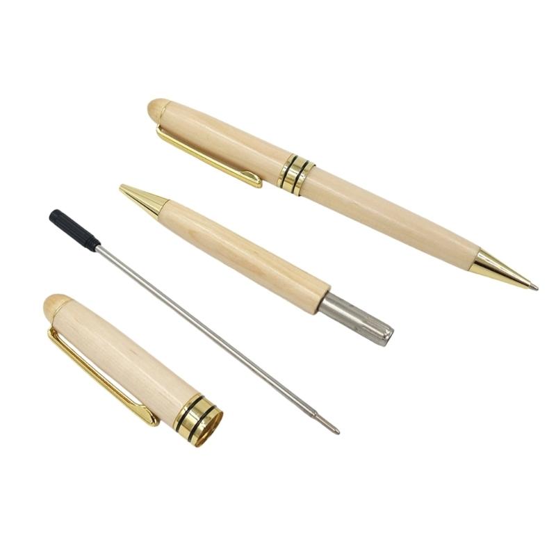 Wood Ballpoint Pen Set With Pencil Case Ergonomic Grip Wood Signing Pen with Metal Pen Clip For Professional Collectors