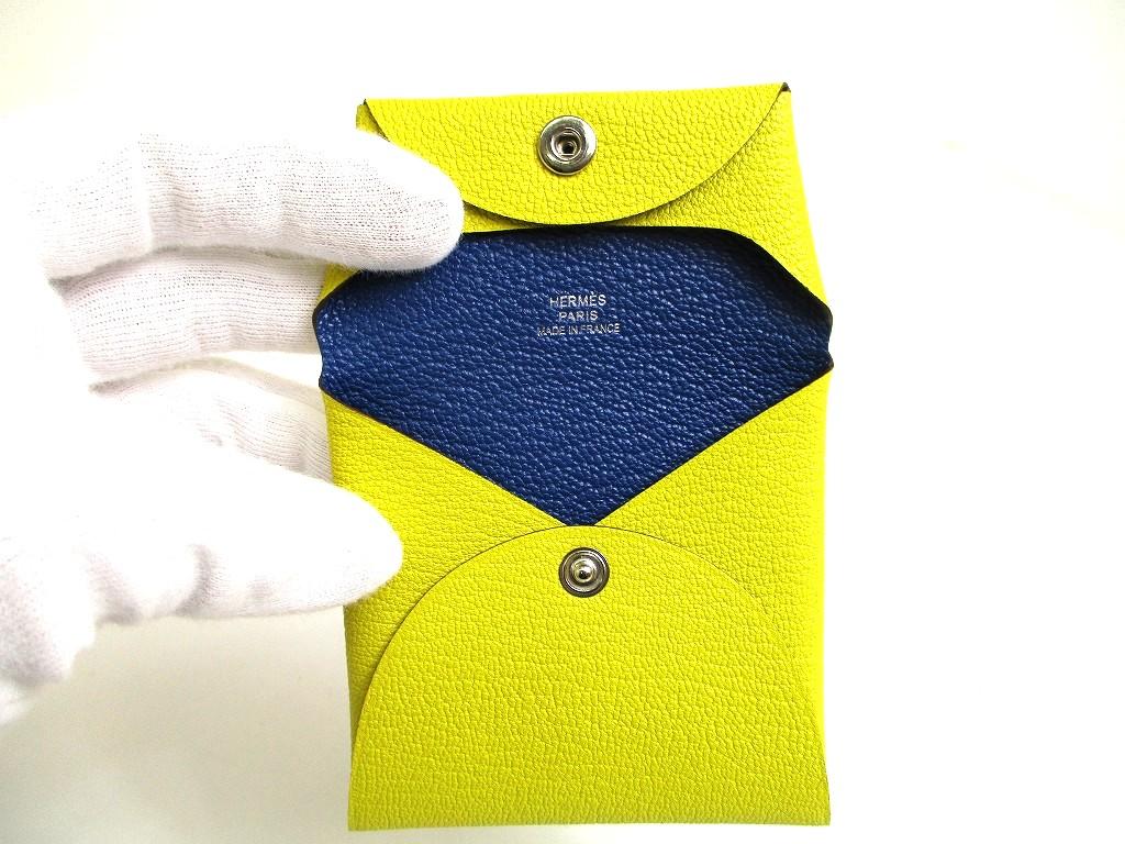 Authentic HERMES Sun Blue frida Chevre Myzore Leather Coin Purse Bastia #b086  Open box