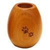 Pet Buddhist Altar Accessories, Incense Holder, Wooden Incense Holder, Egg-Shaped, Natural Wood, Cute Mini Size, Footprint Design, Rainbow Bridge