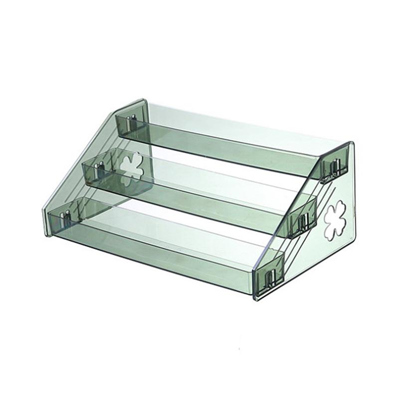1 шт. прозрачный трехслойный ящик для косметики, органайзер для общежития, пластиковый косметический столик для туалета, настольный ящик для хранения
