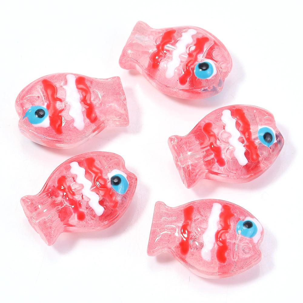 5 шт./лот Разноцветные ручной работы Lampwork Бусины Милые Мультяшные Морские Рыбки Россыпью Стеклянные Бусины Для DIY Модного Браслета Серьги Украшения
