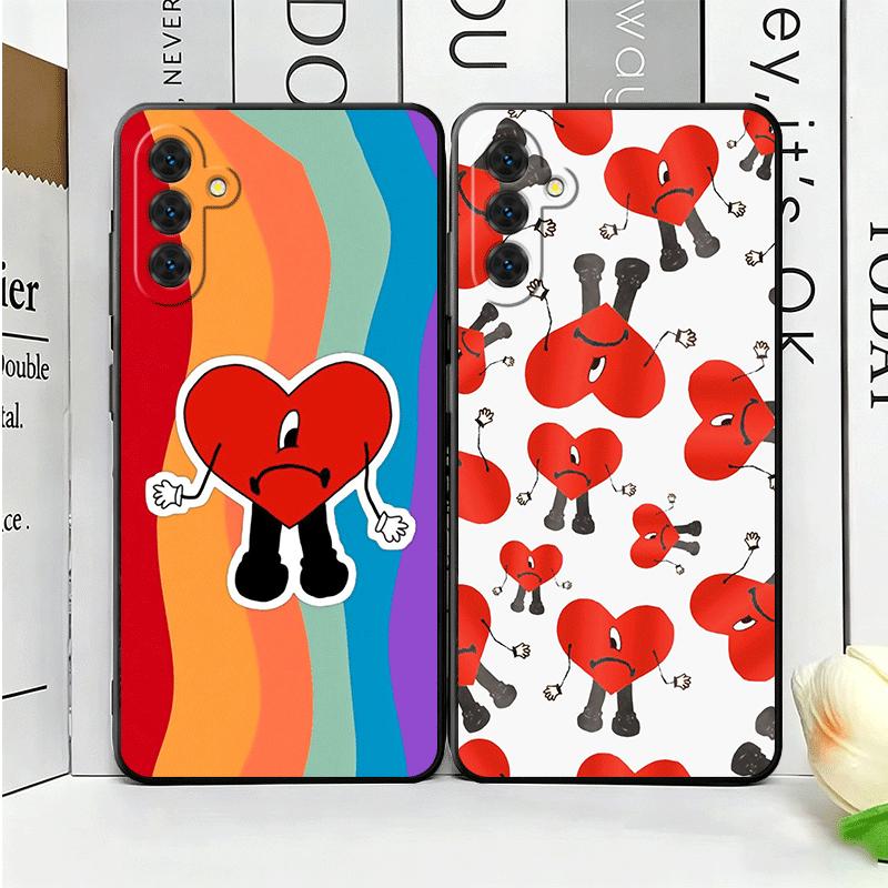 Bad Bunny Heart Soft Phone Case for Samsung A17 A37 A57 A16 A26 A36 A56 A15 A25 A35 A55 A14 A24 A34 A54 A13 A23 A33 A53 A52 A12