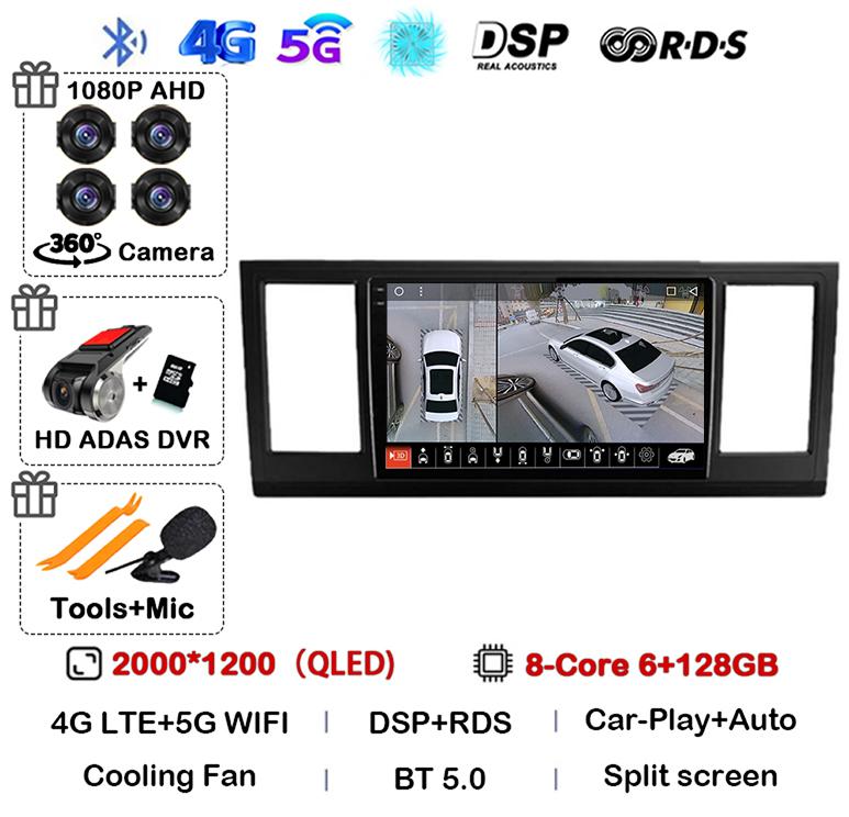 Android 14 Auto Carplay автомобильное радио для VW Volkswagen Caravelle 6 T6 2015 2016 2017 2018 2019 2020 мультимедийный плеер GPS WIFI+4G