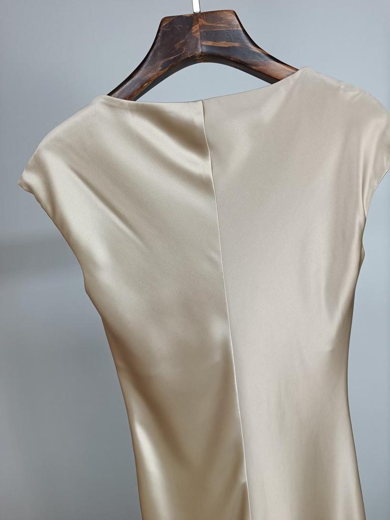 Elegant Fishtail Satin Dress: 2025 Summer Style