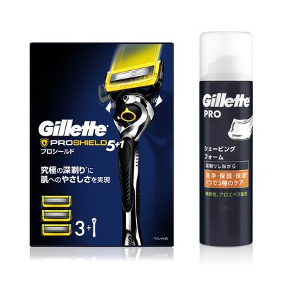 Gillette ProShield Manual Основной блок Запасные лезвия Пена для бритья 245 г Бритва для чувствительной кожи Мужская (3 Включено) + [Покупка комплекта] Мужской
