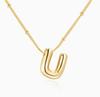 LT-12056 Stainless Steel 18K Gold Balloon Letter Necklace Silver Bubbles 26 English Alphabet Pendants Jewelry