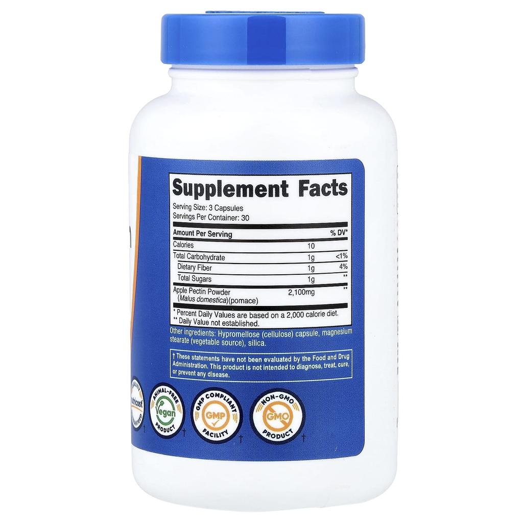 Nutricost, Apple Pectin, 90 Capsules (700mg per capsule)