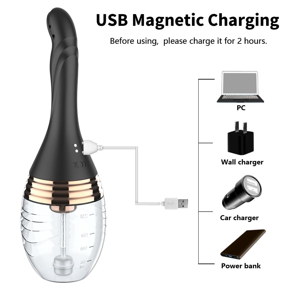 Электрический силиконовый анальный очиститель клизма контейнер для очистки вагинальная спринцовка очиститель клизма груша шприц здоровье гигиена секс женщина мужчина