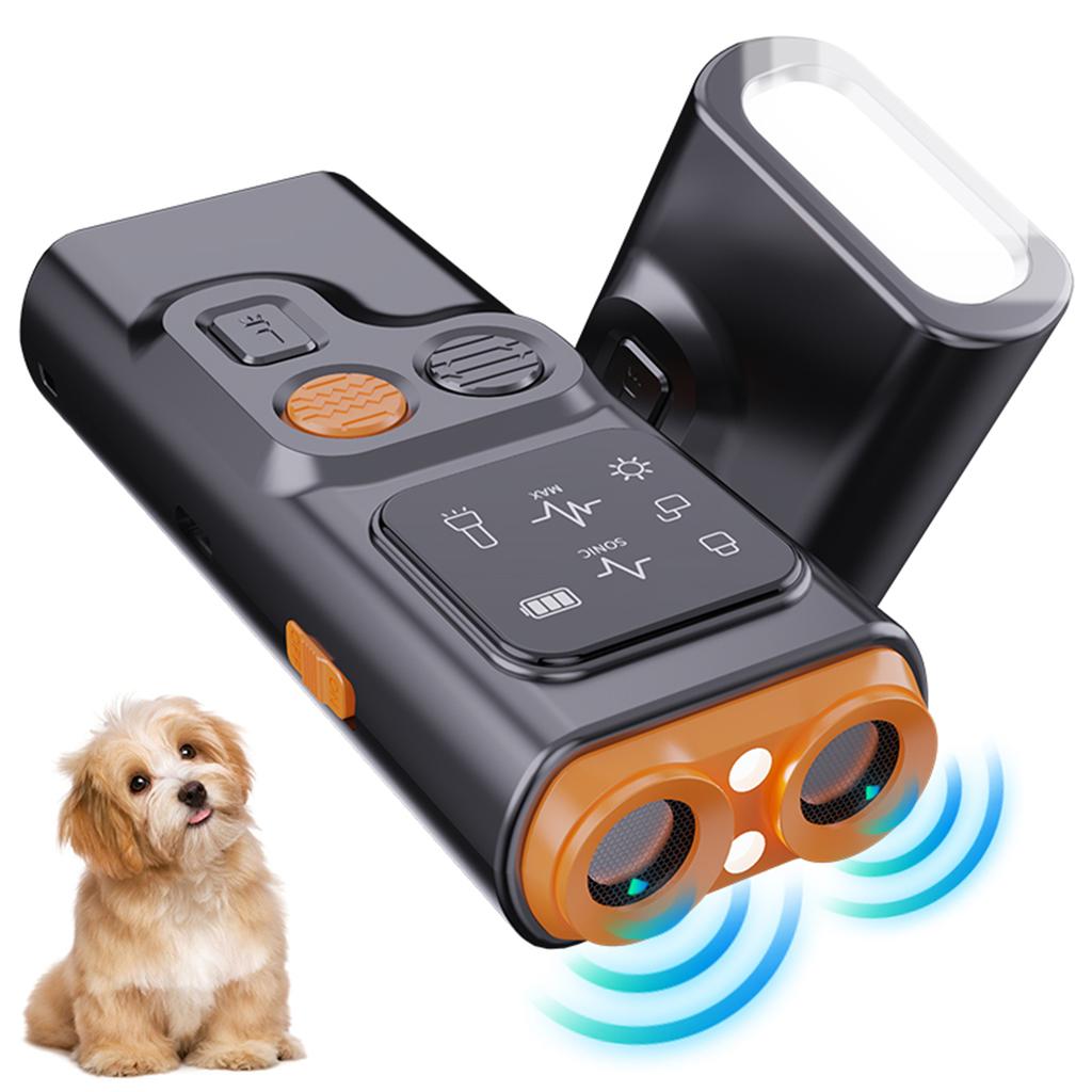 Dog Barking Control Devices - Anti-Bark Deterrent with LED Flashlight Rechargeable Portable Dog Barking Silencers for Indoors Outdoors