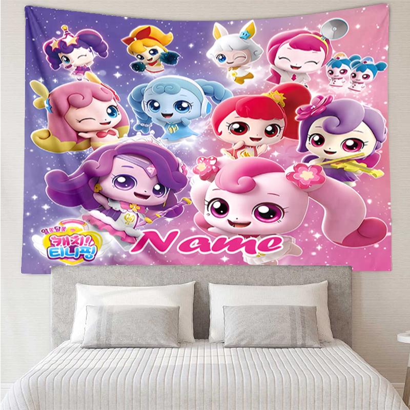 Custom Name Twinkle Catch Teenieping Print Tapestry, Backdrop, Easy Setup, Ideal for Bedroom, Office & Living Room, with Aesthetic Wall Hanging Decor.