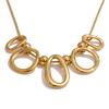 Yhpup Water Resistant Personalized Hollow Oval Pendant Necklace 18K Golden Plated Trendy Stainless Steel Creative Jewelry 2025
