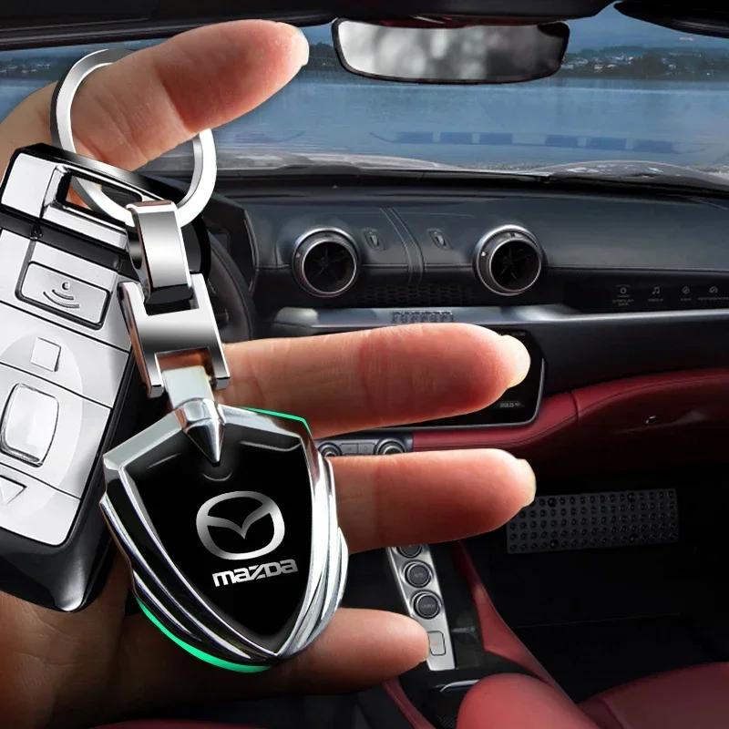 Кожаный Брелок для Ключей Автомобиля Кольца Металлические Для Mazda 2 3 6 5 Atenza CX3 CX5 MX5 CX7 Axela CX30 CX90 CX60 CX50 Автоаксессуары