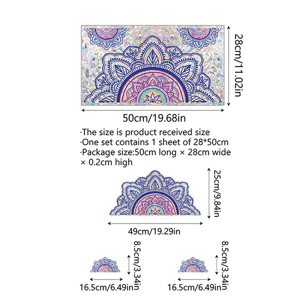 Rainbow Daisy Dandelion Lotus Mermaid Sunshine Colorful Double Sided Static Sticker Glass Window Sticker Xc