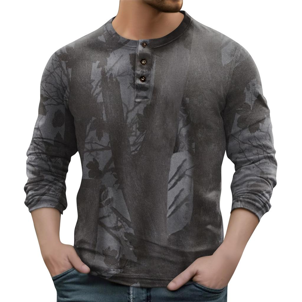 Мужская уличная винтажная модная спортивная футболка с v-образным вырезом и длинным рукавом