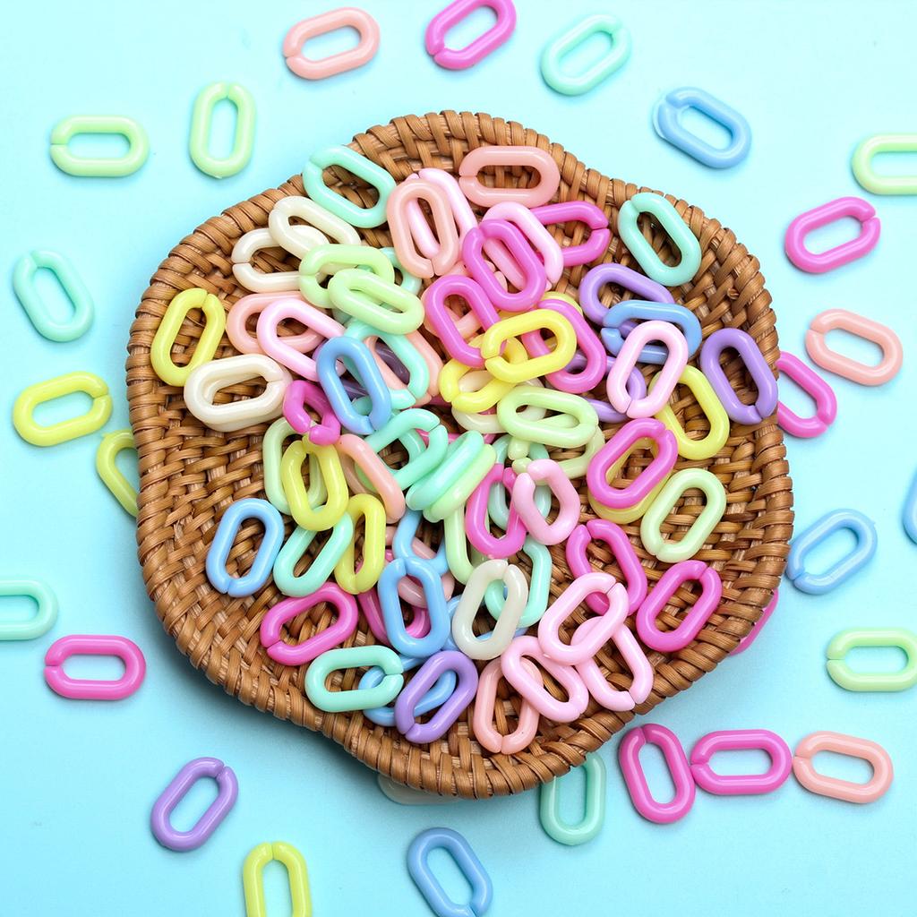 Hanmade Twisted 100PCS Acrylic Multicolor 14mm*9mm Assembled Parts Beads Chains Jewelry Findings Accessories DIY