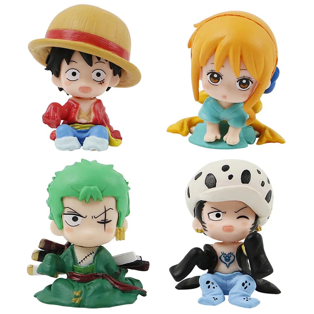 Аниме Персонаж One Piece Луффи Декоративная Игрушка для Спальни Мальчиков и Девочек Каваи ПВХ Материал Креативная Модель Кукла Мультяшный Подарок