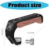 DSLR Wood Handle with 1/4 and 3/8 Threaded Holes Includes Cold Shoe Mounts Adapters for Camera Cage Rig