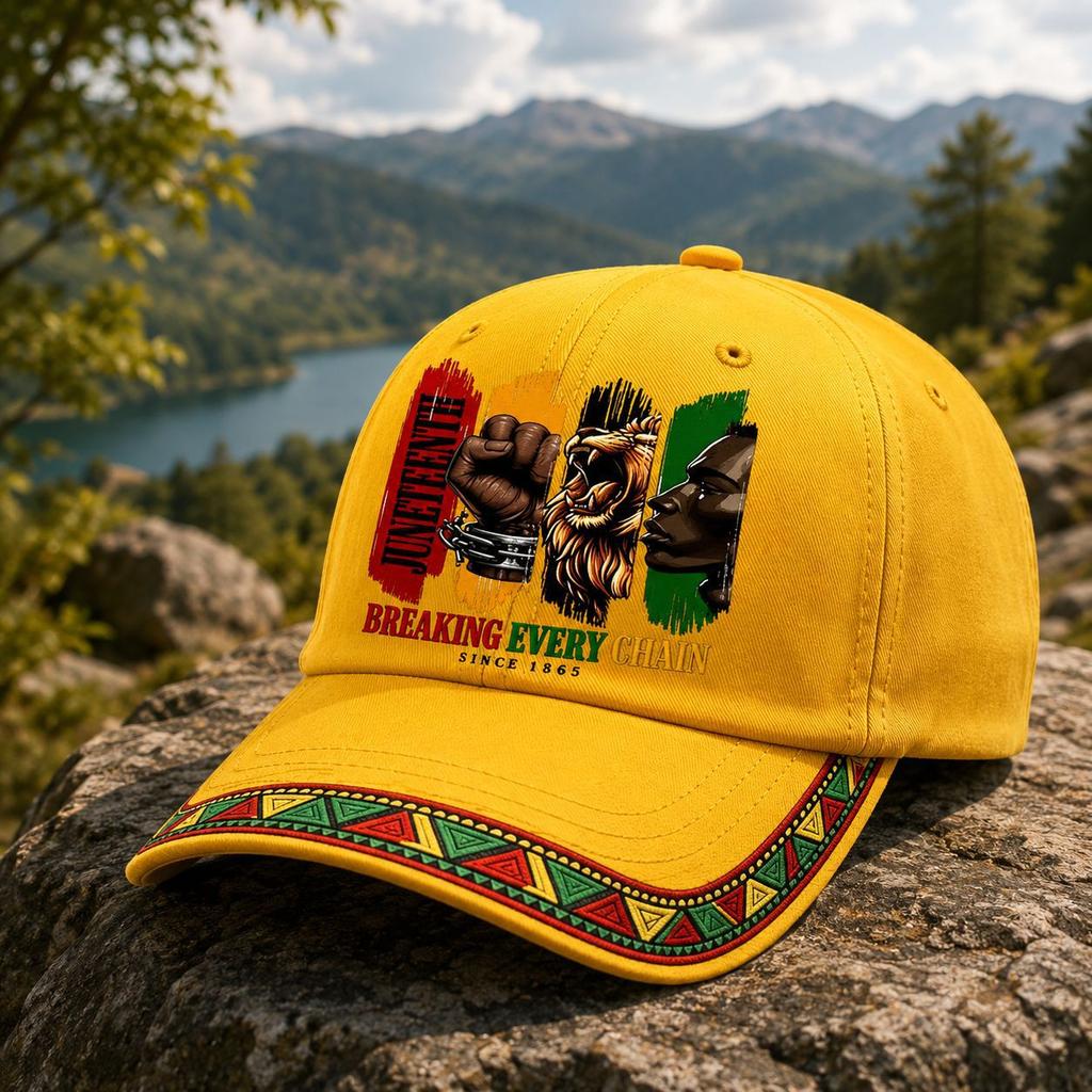 New African Juneteenth pattern print baseball cap outdoor leisure breathable cap men and women