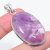 Natural Sage Amethyst Gemstone 925 Sterling Silver Jewelry Pendant 2.25" y6C75