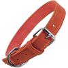 Nubuck Leather Collar - GLORIA - D-Ring - Adjustable - Brown - Medium