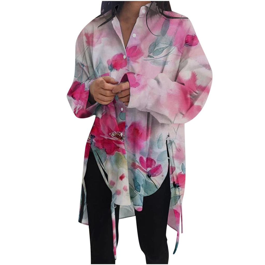 GMXIA Свободная утягивающая рубашка на шнуровке с короткой передней частью и длинной спиной