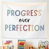 Black White Dot Tapestry Wall Hanging READ Earthy Letter Inspirational Aesthetic Wall Art Nursery Playroom Decor