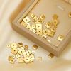50pcs Stainless Steel Gold  Square Flat Spacer Beads 4mm 5mm 6mm 8mm Loose Beads Charms for Jewelry Making DIY Bracelet Supplies