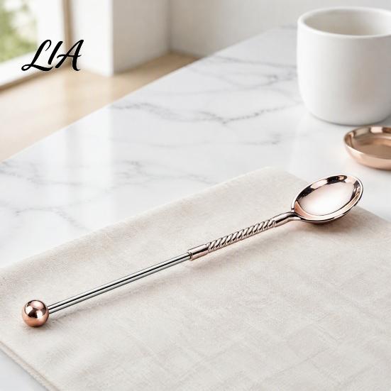 Coffee Spoon with Long Handle Beadable Handle, DIY Beaded Ice Customized Spoons Cream Dessert Spoon, Stainless Steel Teaspoon, Kitchen Flatware