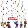 Набор для украшения дня рождения в стиле игры Roblox Sandbox: Латексные шары, Баннер, Топперы для торта, Посуда для вечеринки для детского праздника