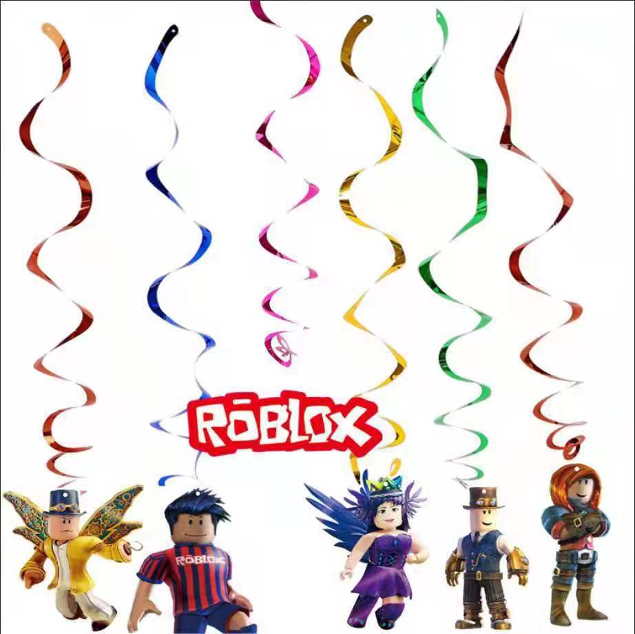 Набор для украшения дня рождения в стиле игры Roblox Sandbox: Латексные шары, Баннер, Топперы для торта, Посуда для вечеринки для детского праздника