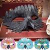 Pearlescent Bird Beak Eagle Mask Gradient Halloween Party Mask Universal Crow Feather Mask  Gifts