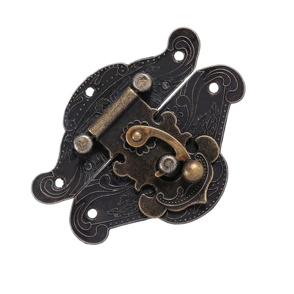 Antique Retro Vintage Decorative Latch Hasp Pad Chest Lock Plate For Wooden Jewelry Box M