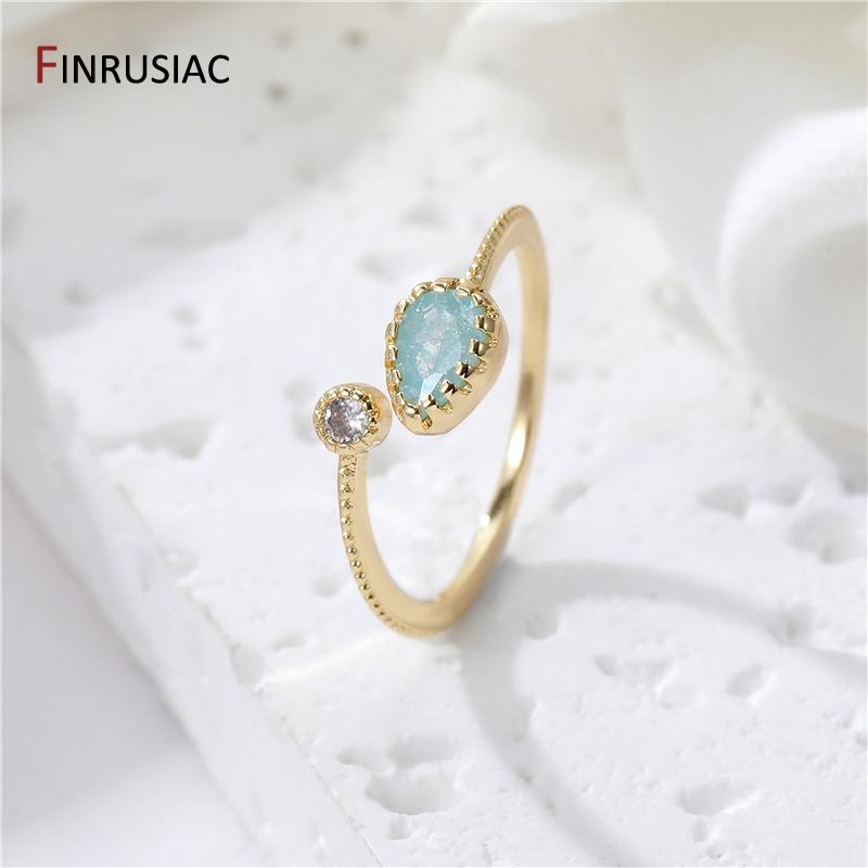 FINRUSIAC Позолоченная латунь 14K Регулируемые кольца для женщин Металлическая латунь Обручальное Свадебное Вечеринка Кольцо Женские украшения для пальцев Подарок