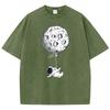 Floating Astronaut Printing Female Washed Short T-Shirt Fashion Casual Tshirt Street Hip Hop Tops Summer Loose Distress Clothes