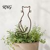 Plant Growth Support for Vines Cat-Shaped Trellis, 12 Inch Cute Animal Support, Decorative Monstera Hoya Philodendron Bird Deer Butterfly Metal