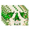 Gnomes Green Shamrocks Clovers Horseshoes St. Patrick's Day Placemats Set of 4 Table Mats for Party Home Kitchen Dining Table Decorations 12x18 Inch