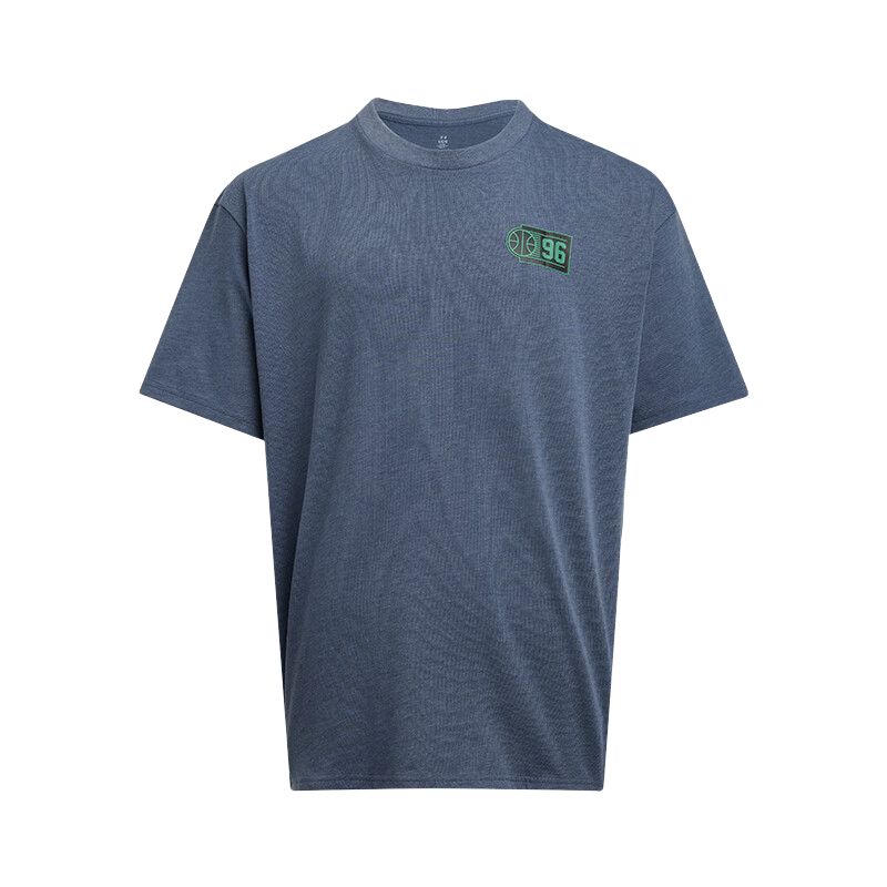 Under Armour Heavyweight Hoops Courtside T Shirt Men's Downpour Gray/Kelly Green Team 1390191-044
