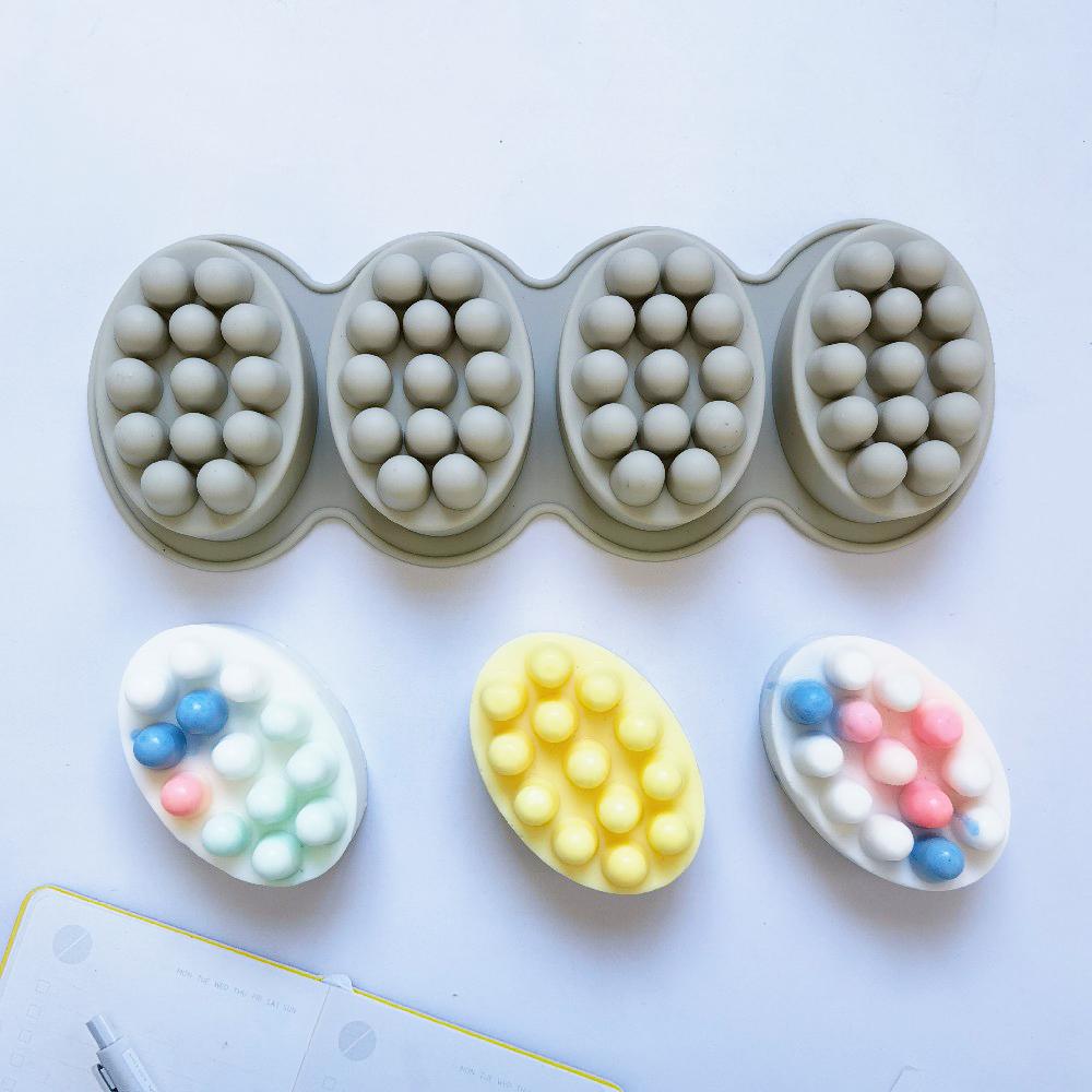 1 шт. 3D силиконовая форма для мыла, массажная форма, инструмент для изготовления мыла, овальная форма для спа-мыла, аксессуары для поделок