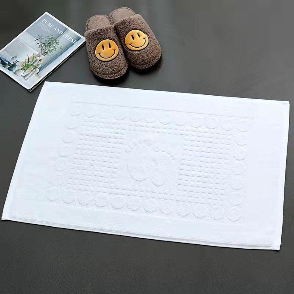 50*80cm Bathroom Mat White Feet Towel Bath Rug Shower Mat Hotel