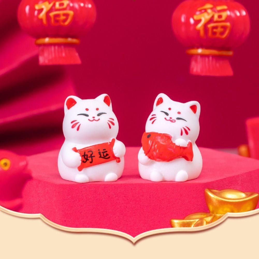 Мини-кошачья машинка, украшения, современные фигурки кошек удачи, фигурка кошки удачи, микропейзаж