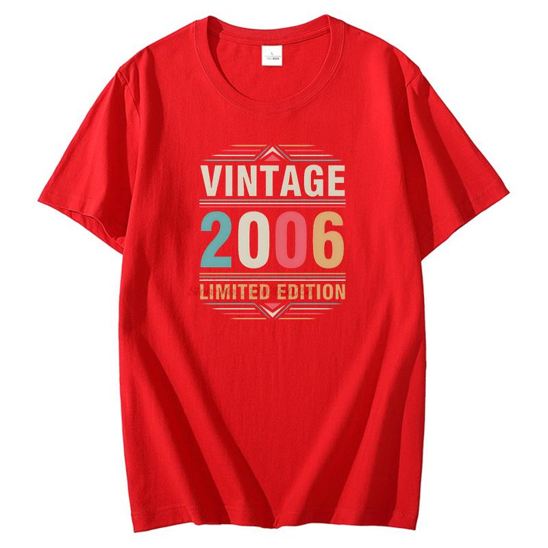 Vintage Made In 2006 Happy Birthday Graphic T Shirts Birthday Gift Cotton Short Sleeve Tshirts Unisex New Shirts And Tshirts
