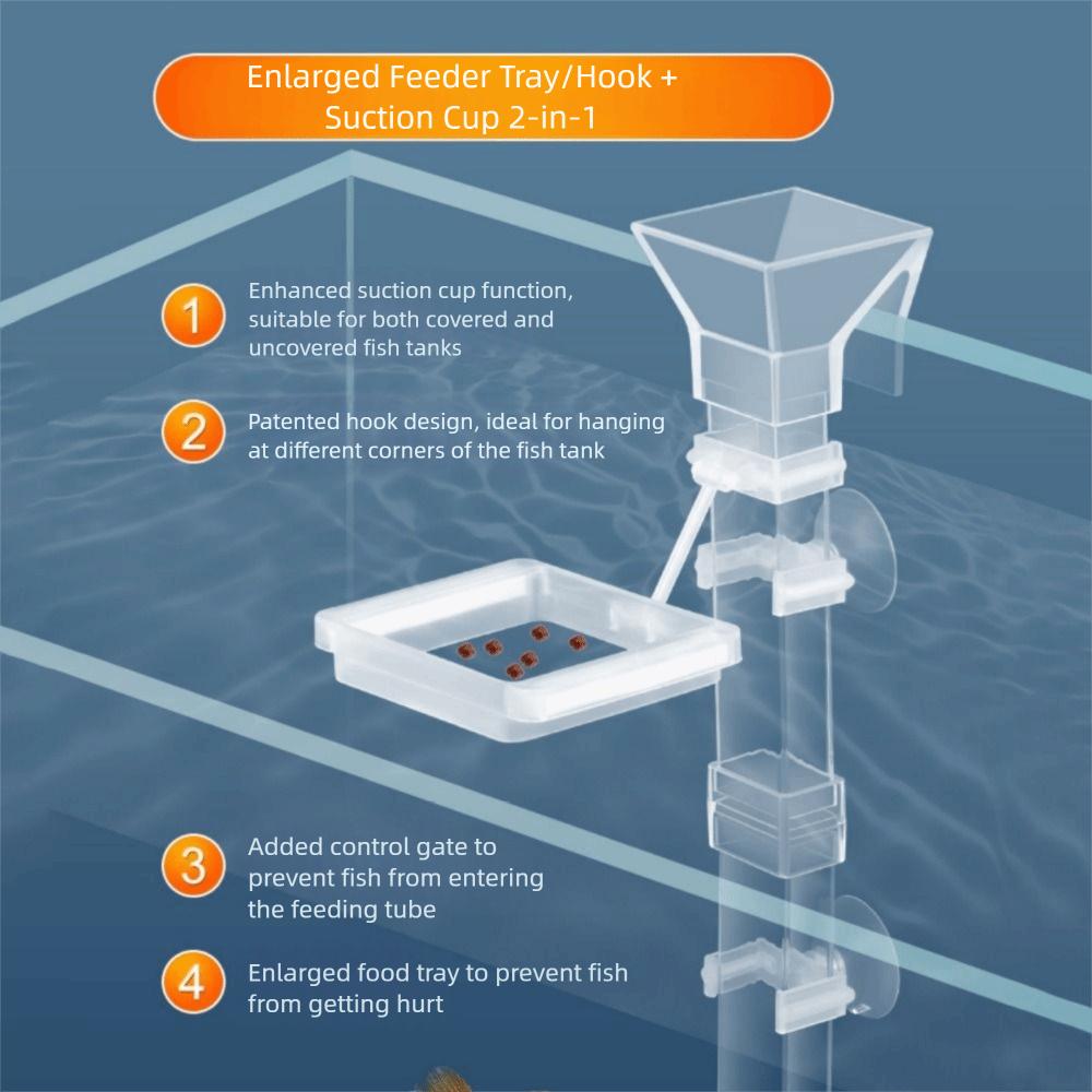 Wall-mounted Fish Tank Feeding Tube Acrylic Fish Feeding Basin Food Dispensing