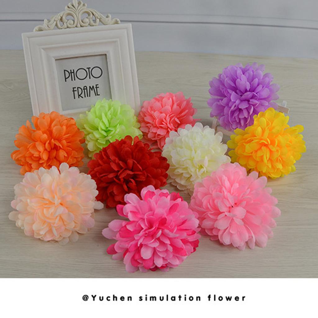 50pcs Artificial Marigold Flowers Fake Flower Heads Garland for Wedding Home Christmas Decor Creamy