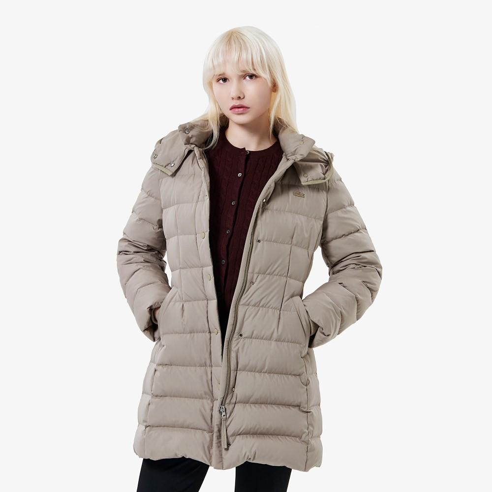 [Lacoste] Women's Slim Fit Hooded Mid-Hip Down Jacket BF545E-55N02S