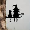 Garden Corner Sign with Witch Silhouette for Yard Decor