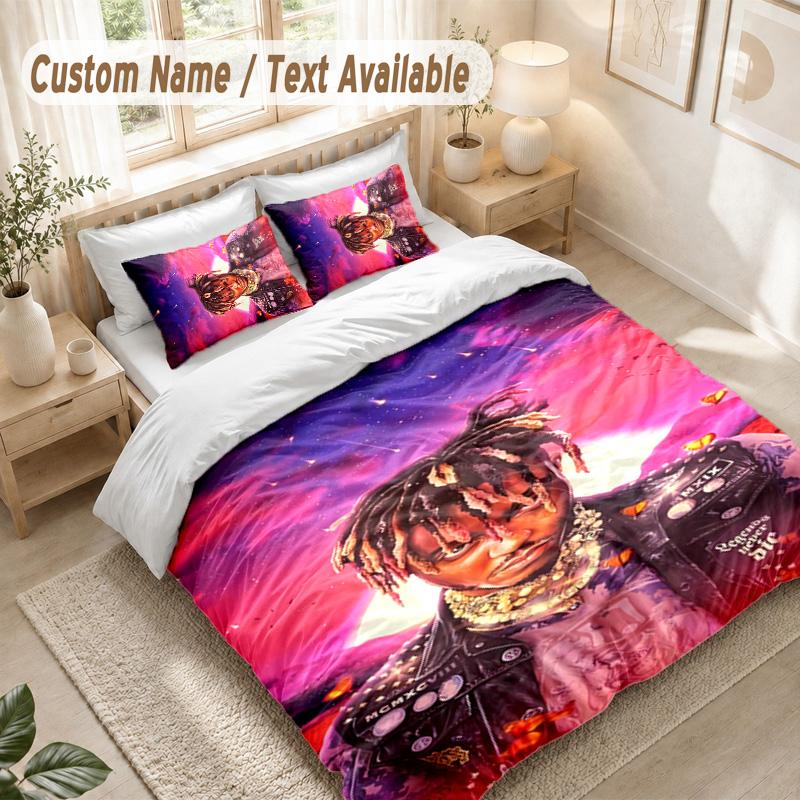 Juice Wrld Bedding Set, 1 Duvet Cover & 2 Pillowcases Soft Comfortable Bedroom Home Textile Decor